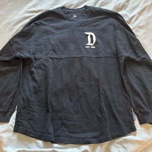 Disneyland Vintage Black Spirit Jersey Long Sleeve T-shirt Mens L